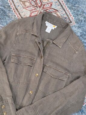 C&C California Olive Linen Blend Shirt